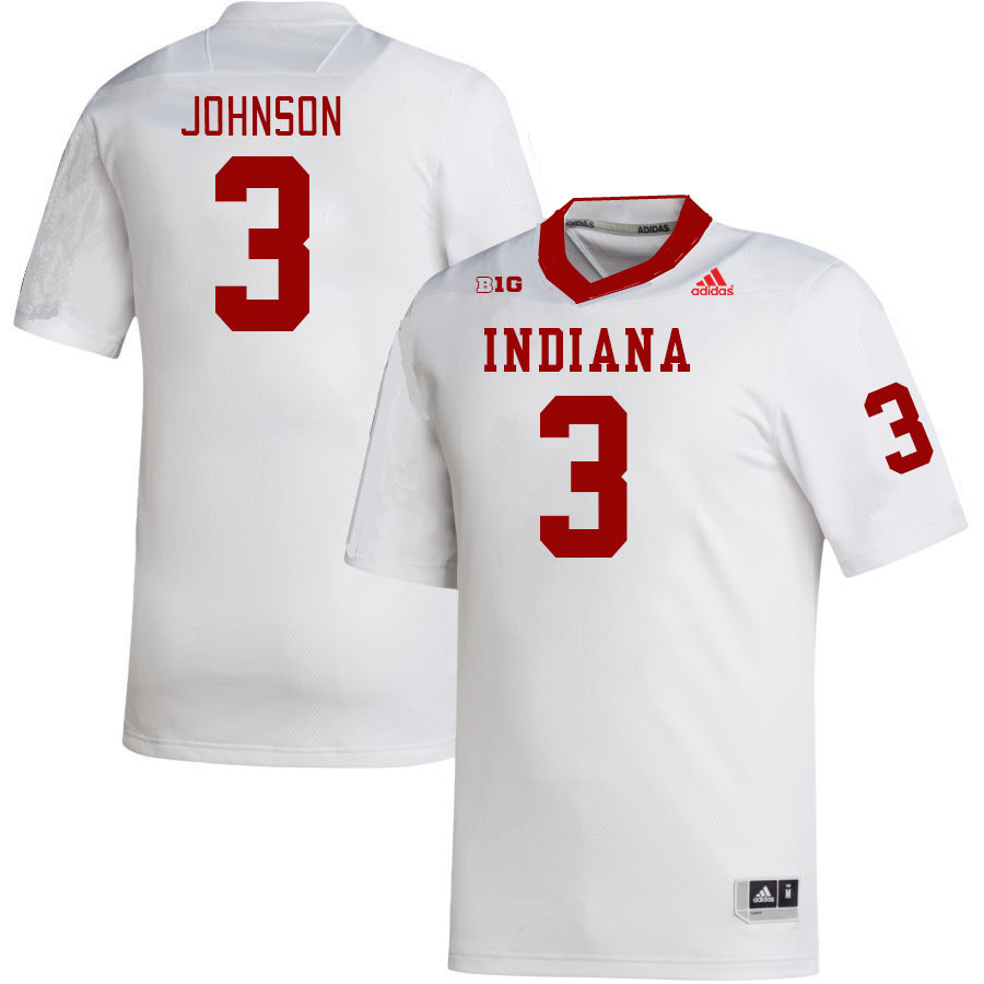 Men #3 JoJo Johnson Indiana Hoosiers College Football Jerseys Stitched Sale-White
